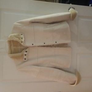 Womans sm cream shearling jacket